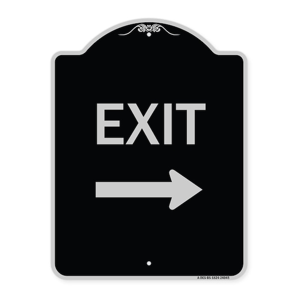 Exit With Right Arrow 3 Heavy-Gauge Aluminum Architectural Sign, 24" H, 18" L, BS-1824-24045